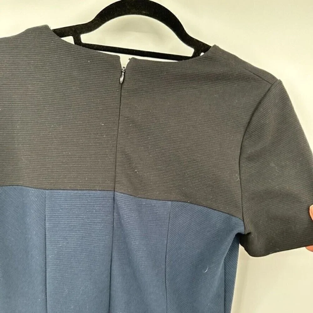 Madewell Womens Dress 4 Navy Blue Short Sleeves Pockets Preppy Classic Casual